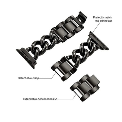 Big Denim Chain Metal Watch Band For Apple Watch 7 41mm(Silver) by bashfashion