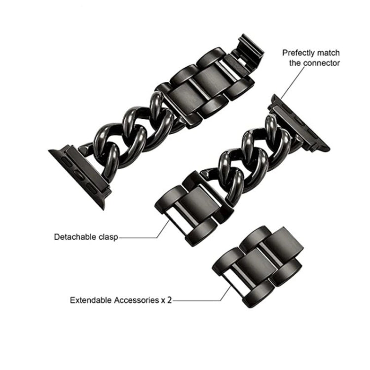 Big Denim Chain Metal Watch Band For Apple Watch Ultra 2 49mm(Black) by bashfashion