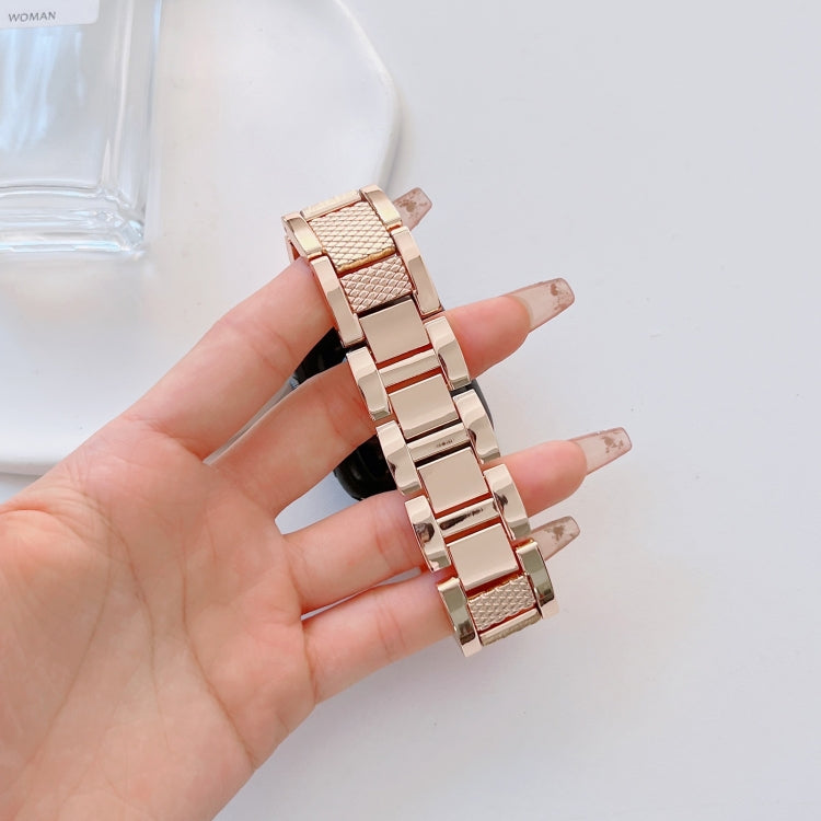 Plaid Metal Watch Band For Apple Watch Series 10 42mm(Rose Gold) by bashfashion