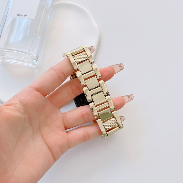 Plaid Metal Watch Band For Apple Watch Series 10 42mm(Gold) by bashfashion