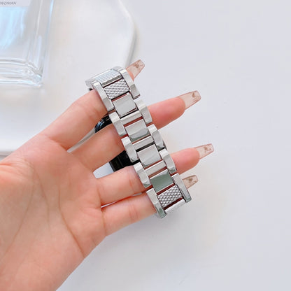 Plaid Metal Watch Band For Apple Watch Series 10 42mm(Silver) by bashfashion