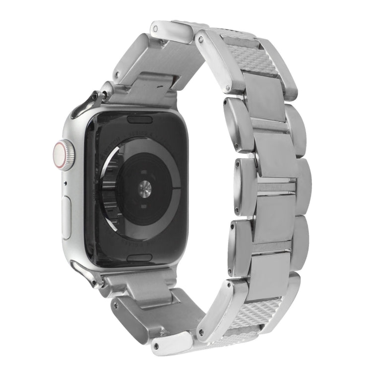 Plaid Metal Watch Band For Apple Watch Series 10 46mm(Silver) by bashfashion