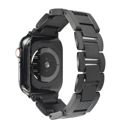 Plaid Metal Watch Band For Apple Watch Series 10 46mm(Black) by bashfashion