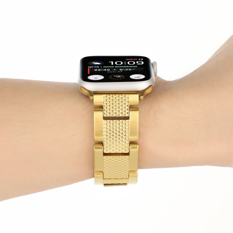 Plaid Metal Watch Band For Apple Watch Series 10 42mm(Rose Gold) by bashfashion