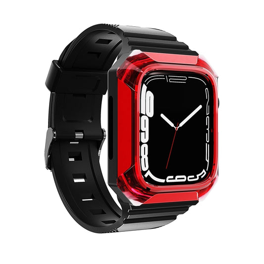 Armor Case Integrated TPU Watch Band For Apple Watch SE 44mm(Red) by bashfashion