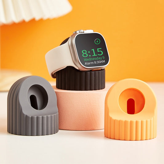 For Apple Watch Wave Pattern Silicone Watch Charging Stand(Orange) by bashfashion