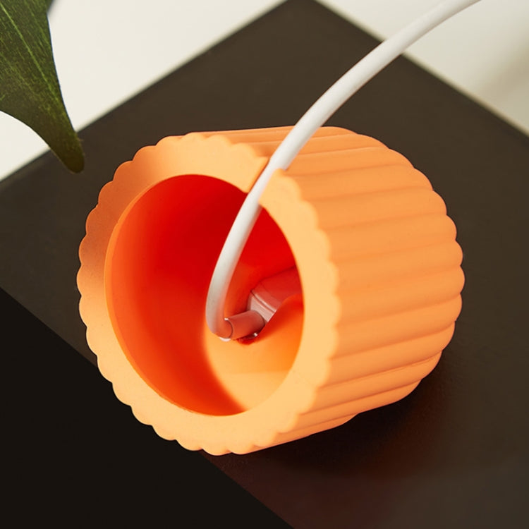 For Apple Watch Wave Pattern Silicone Watch Charging Stand(Orange) by bashfashion