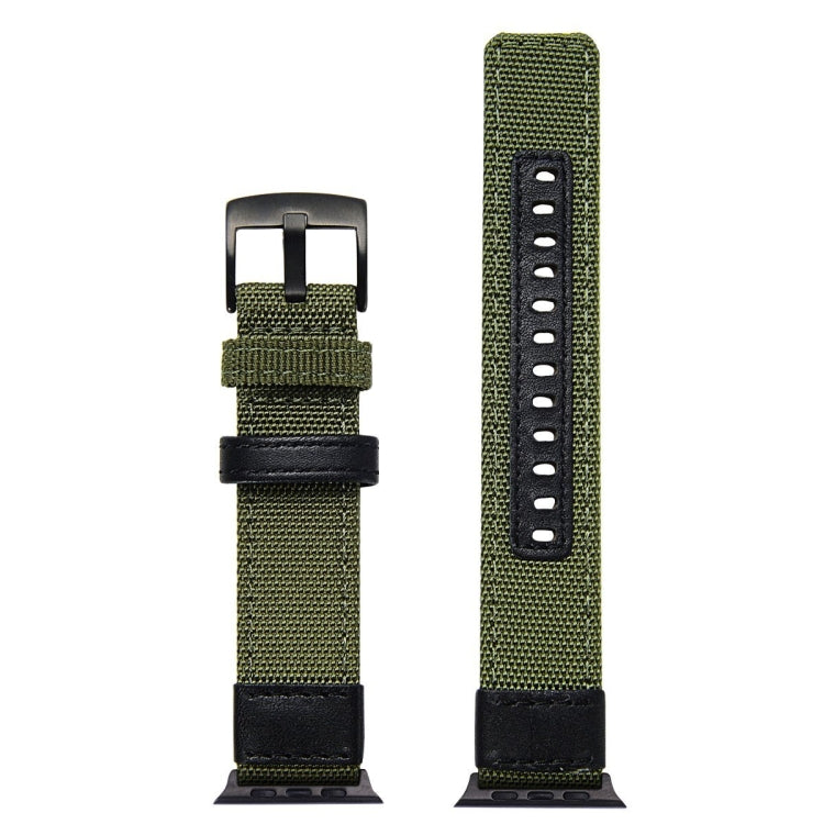 For Apple Watch Series 7 41mm / 6 & SE & 5 & 4 40mm / 3 & 2 & 1 38mm Nylon Watch Band(Army Green) by bashfashion