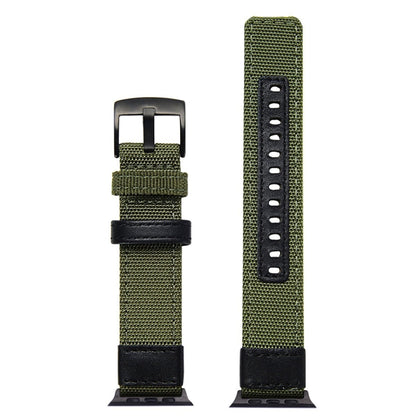 For Apple Watch Series 7 41mm / 6 & SE & 5 & 4 40mm / 3 & 2 & 1 38mm Nylon Watch Band(Army Green) by bashfashion
