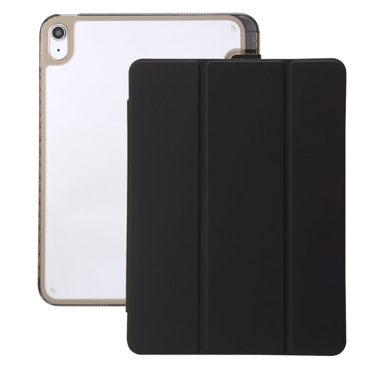 For iPad 2025 / 2022 Clear Acrylic 3-Fold Leather Tablet Case(Black) by bashfashion