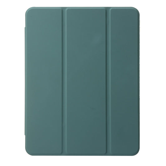For iPad Pro 13 2025 / 2024 Clear Acrylic 3-Fold Leather Tablet Case(Dark Green) by bashfashion