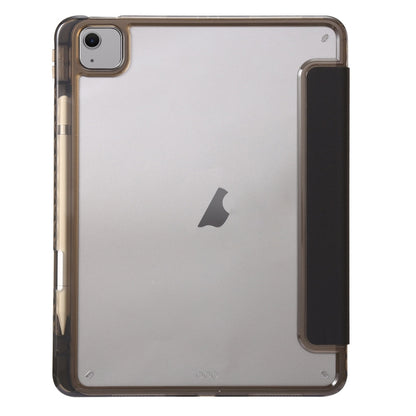 For iPad Air 11 2025 / 2024 Clear Acrylic 3-Fold Leather Tablet Case(Black) by bashfashion