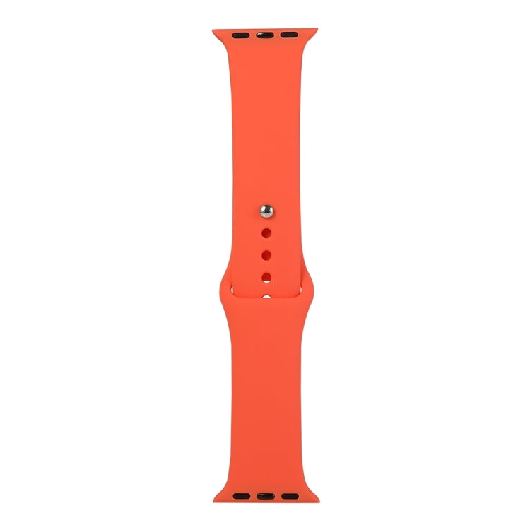 For Apple Watch Ultra 49mm&Watch Ultra 2 49mm / Series 9&8&7 45mm / SE 3&SE 2&6&SE&5&4 44mm / 3&2&1 42mm Silicone Watch Band, Short Section (female)(Apricot Orange) by bashfashion