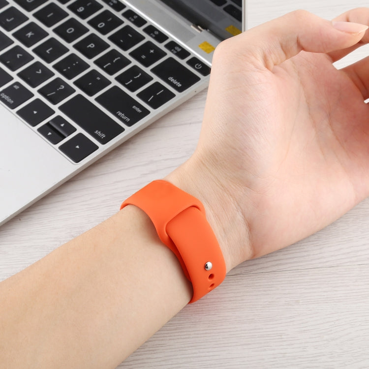 For Apple Watch Ultra 49mm&Watch Ultra 2 49mm / Series 9&8&7 45mm / SE 3&SE 2&6&SE&5&4 44mm / 3&2&1 42mm Silicone Watch Band, Short Section (female)(Apricot Orange) by bashfashion