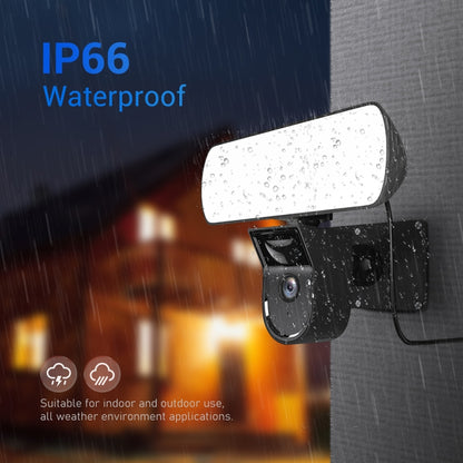 ESCAM QF615 3MP IP66 Waterproof WiFi IP Camera & Floodlight, Support Night Vision / PIR Motion Detection / Two-way Audio(EU Plug) by ESCAM