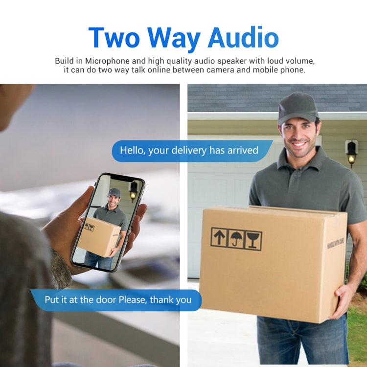 ESCAM QF615 3MP IP66 Waterproof WiFi IP Camera & Floodlight, Support Night Vision / PIR Motion Detection / Two-way Audio(US Plug) by ESCAM