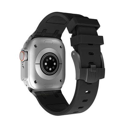 AP Silicone Watch Band For Apple Watch 7 41mm(Black Black) by bashfashion