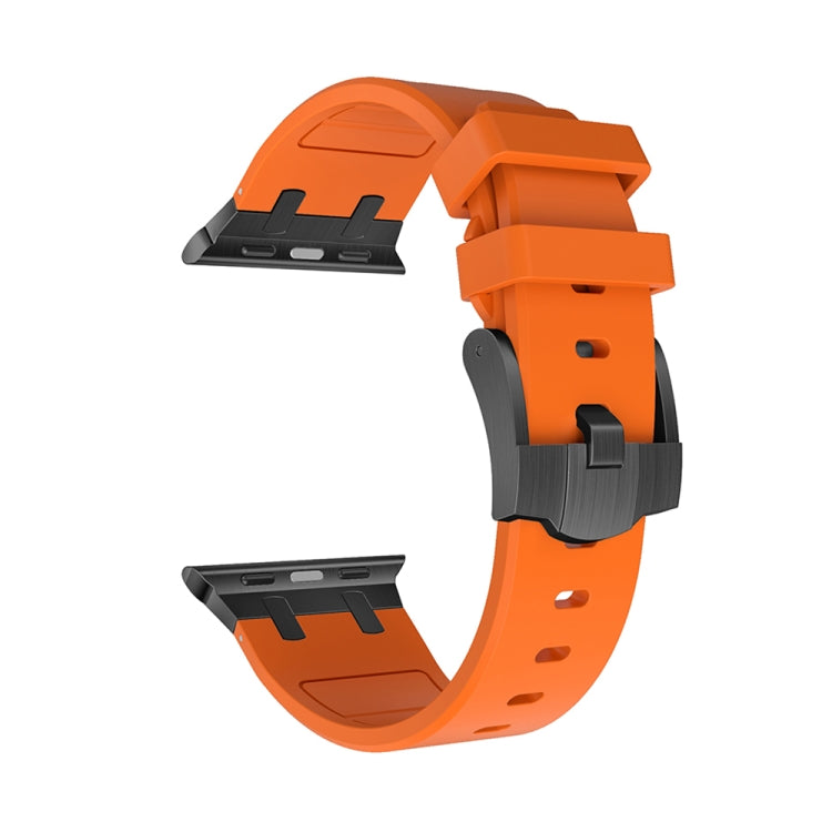 AP Silicone Watch Band For Apple Watch 7 41mm(Black Orange) by bashfashion
