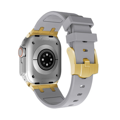 AP Silicone Watch Band For Apple Watch 7 45mm(Gold Grey) by bashfashion