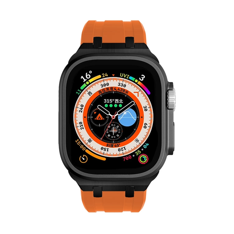 AP Silicone Watch Band For Apple Watch SE 40mm(Black Orange) by bashfashion