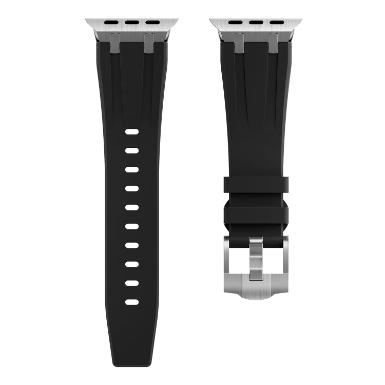 AP Silicone Watch Band For Apple Watch SE 44mm(Silver Black) by bashfashion