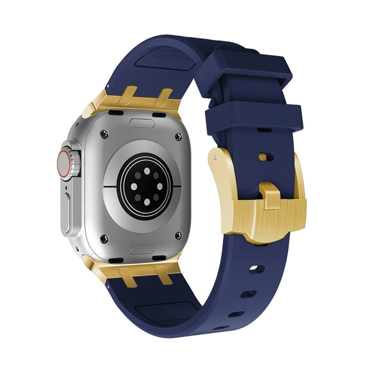 AP Silicone Watch Band For Apple Watch SE 44mm(Gold Blue) by bashfashion