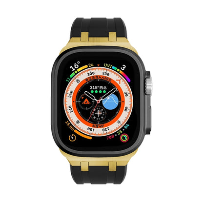 AP Silicone Watch Band For Apple Watch 5 40mm(Gold Black) by bashfashion