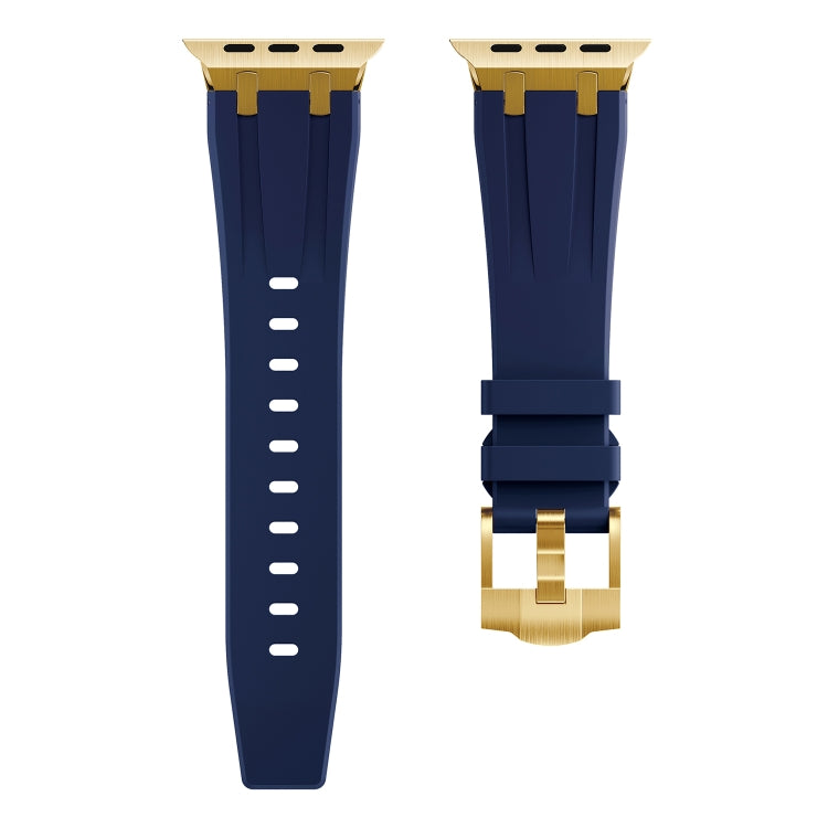AP Silicone Watch Band For Apple Watch 5 40mm(Gold Blue) by bashfashion