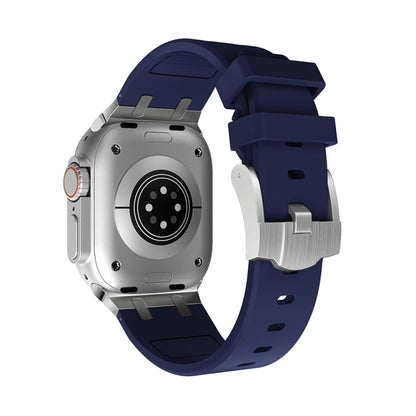 AP Silicone Watch Band For Apple Watch 5 44mm(Silver Blue) by bashfashion