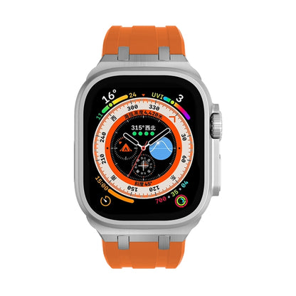 AP Silicone Watch Band For Apple Watch 4 44mm(Silver Orange) by bashfashion