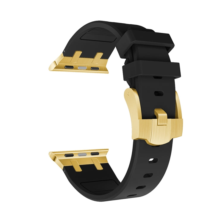 AP Silicone Watch Band For Apple Watch 42mm(Gold Black) by bashfashion