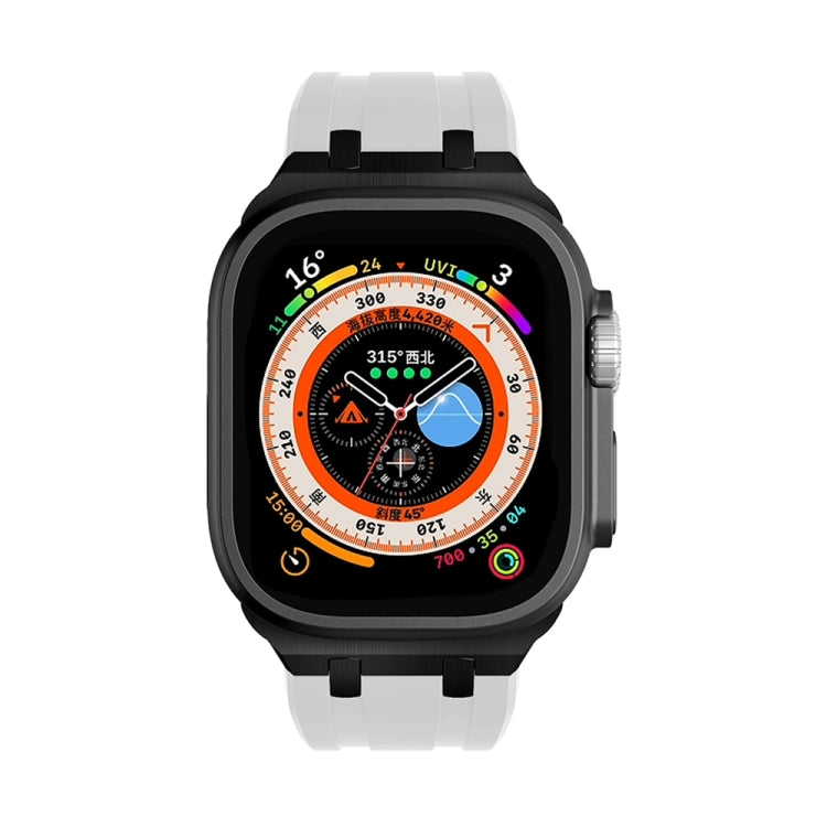 AP Silicone Watch Band For Apple Watch Ultra 2 49mm(Black White) by bashfashion