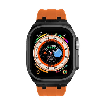 AP Silicone Watch Band For Apple Watch 9 41mm(Black Orange) by bashfashion