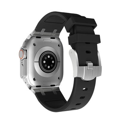 AP Silicone Watch Band For Apple Watch Series 10 42mm(Silver Black) by bashfashion