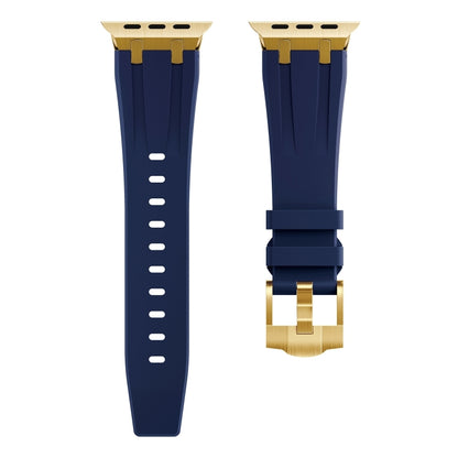 AP Silicone Watch Band For Apple Watch Series 10 42mm(Gold Blue) by bashfashion