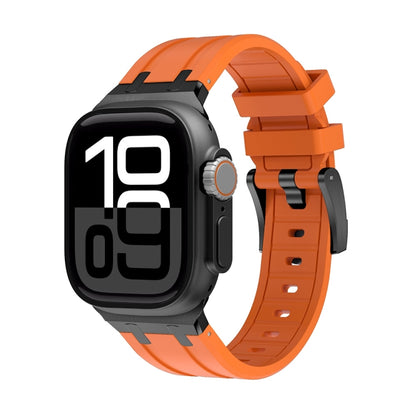 AP Silicone Watch Band For Apple Watch Series 10 42mm(Black Orange) by bashfashion