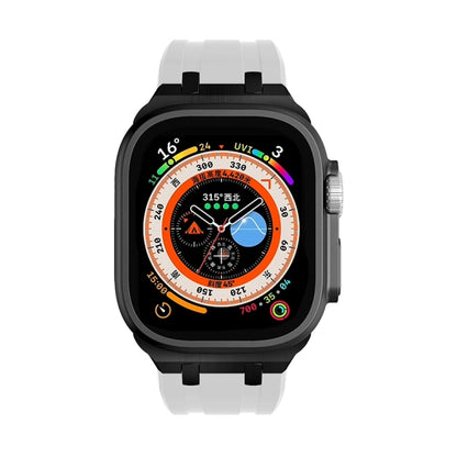 AP Silicone Watch Band For Apple Watch Series 10 42mm(Black White) by bashfashion