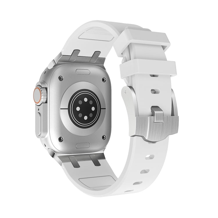 AP Silicone Watch Band For Apple Watch Series 10 46mm(Silver White) by bashfashion