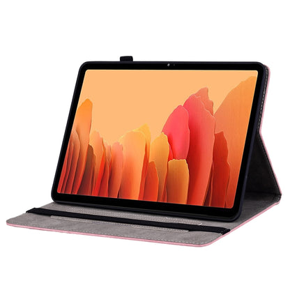 For Samsung Galaxy Tab A7 10.4 2020 T500 Butterfly Rose Embossed Leather Smart Tablet Case(Pink) by bashfashion