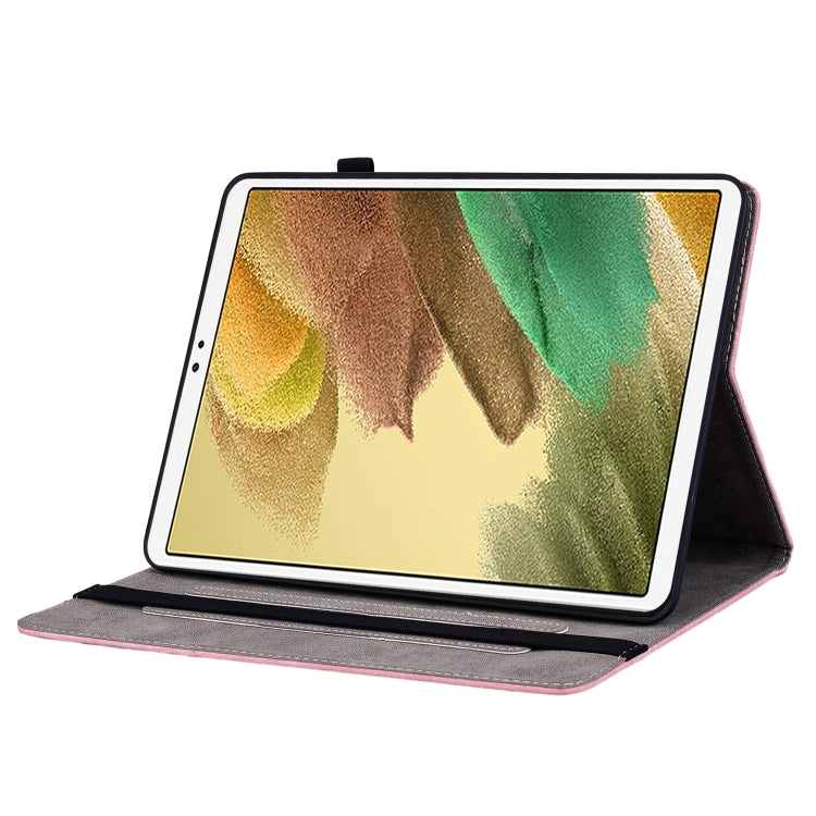 For Samsung Galaxy A7 Lite T220 / T225 Butterfly Rose Embossed Leather Tablet Case(Pink) by bashfashion