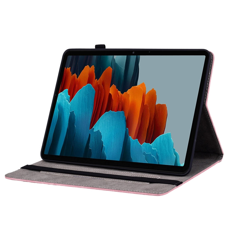 For Samsung Galaxy Tab S8+ / S7+ / S7 FE Butterfly Rose Embossed Leather Tablet Case(Pink) by bashfashion