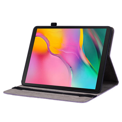 For Samsung Galaxy Tab A 10.1 2019 T510 Butterfly Rose Embossed Leather Tablet Case(Purple) by bashfashion