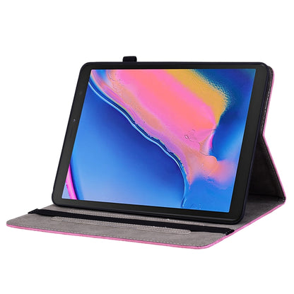 For Samsung Galaxy Tab A 8.0 2019 T290 Butterfly Rose Embossed Leather Tablet Case(Rose Red) by bashfashion