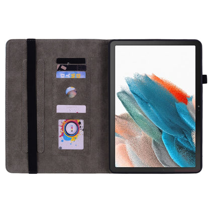 For Samsung Galaxy Tab А9+ Butterfly Rose Embossed Leather Tablet Case(Purple) by bashfashion