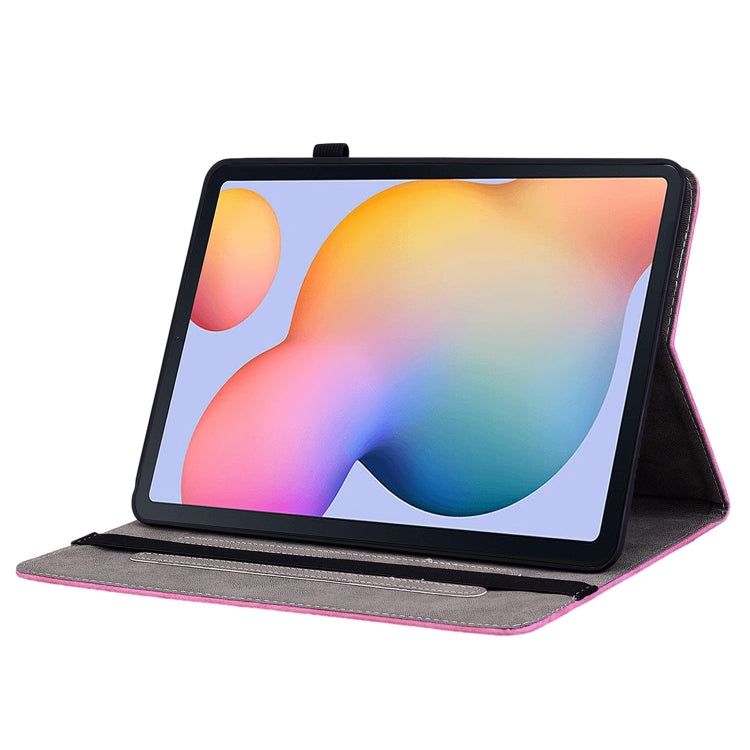 For Samsung Galaxy Tab S5e/T720/T725 Butterfly Rose Embossed Leather Tablet Case(Rose Red) by bashfashion