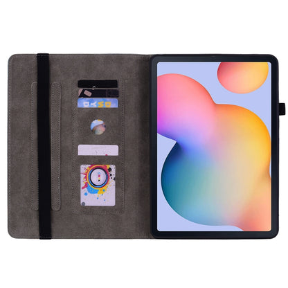 For Samsung Galaxy Tab S5e/T720/T725 Butterfly Rose Embossed Leather Tablet Case(Dark Blue) by bashfashion