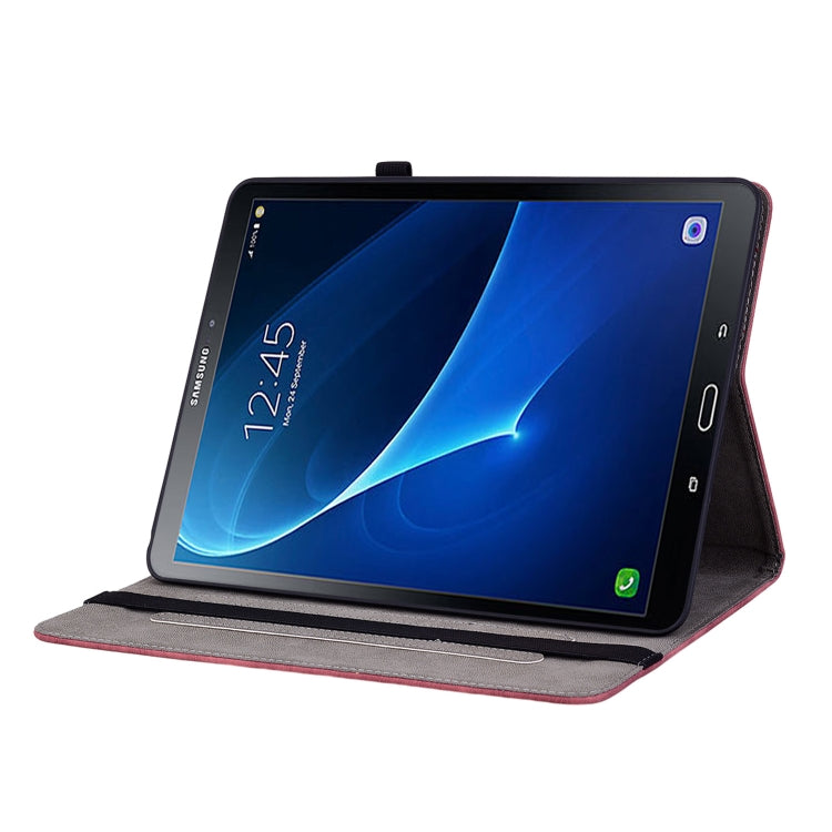 For Samsung Galaxy Tab A 10.1 2016/T580/T585 Butterfly Rose Embossed Leather Tablet Case(Red) by bashfashion