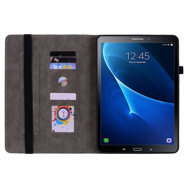 For Samsung Galaxy Tab A 10.1 2016/T580/T585 Butterfly Rose Embossed Leather Tablet Case(Dark Blue) by bashfashion