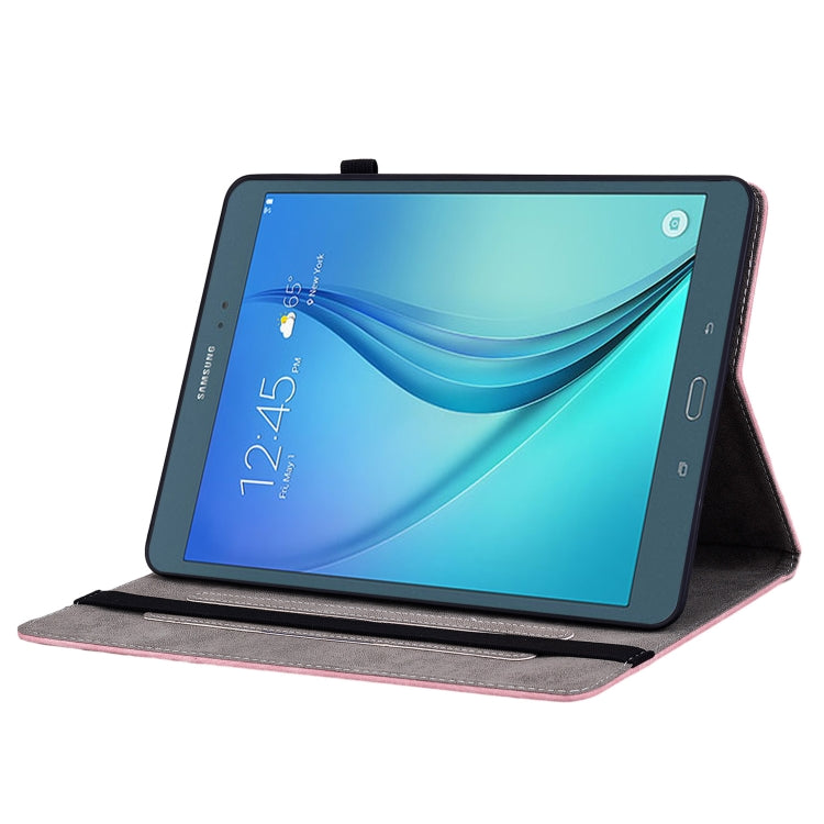 For Samsung Galaxy Tab A 9.7 T550 T555 Butterfly Rose Embossed Leather Tablet Case(Pink) by bashfashion