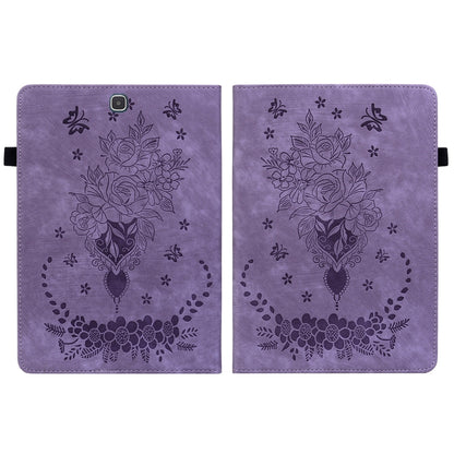 For Samsung Galaxy Tab A 9.7 T550 T555 Butterfly Rose Embossed Leather Tablet Case(Purple) by bashfashion